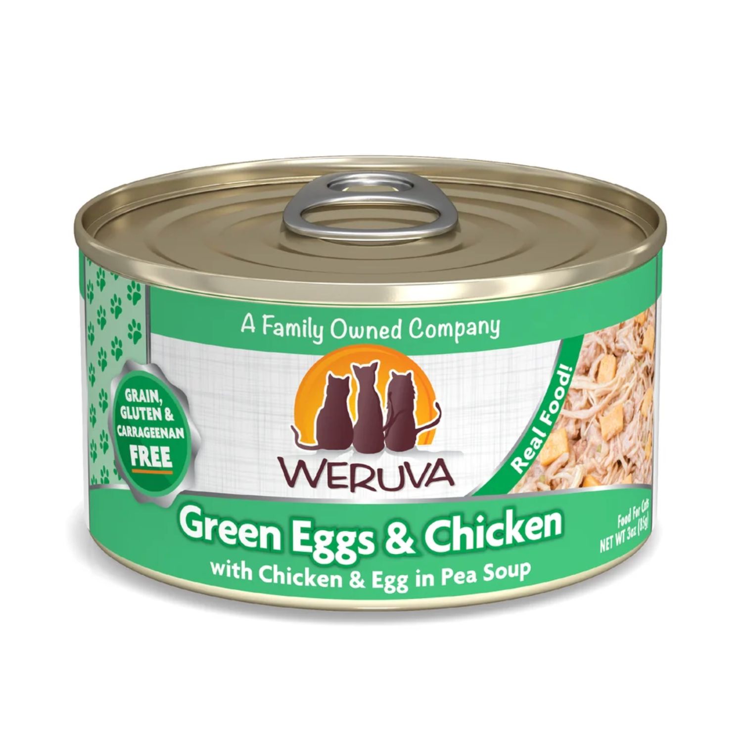 Weruva Cat Classic Green Eggs &amp; Chicken Chicken &amp; Egg in Pea Soup, Size: 3oz
