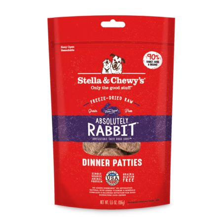 Stella &amp; Chewy's Dog Freeze-Dried Patties Rabbit, Size: 5.5oz
