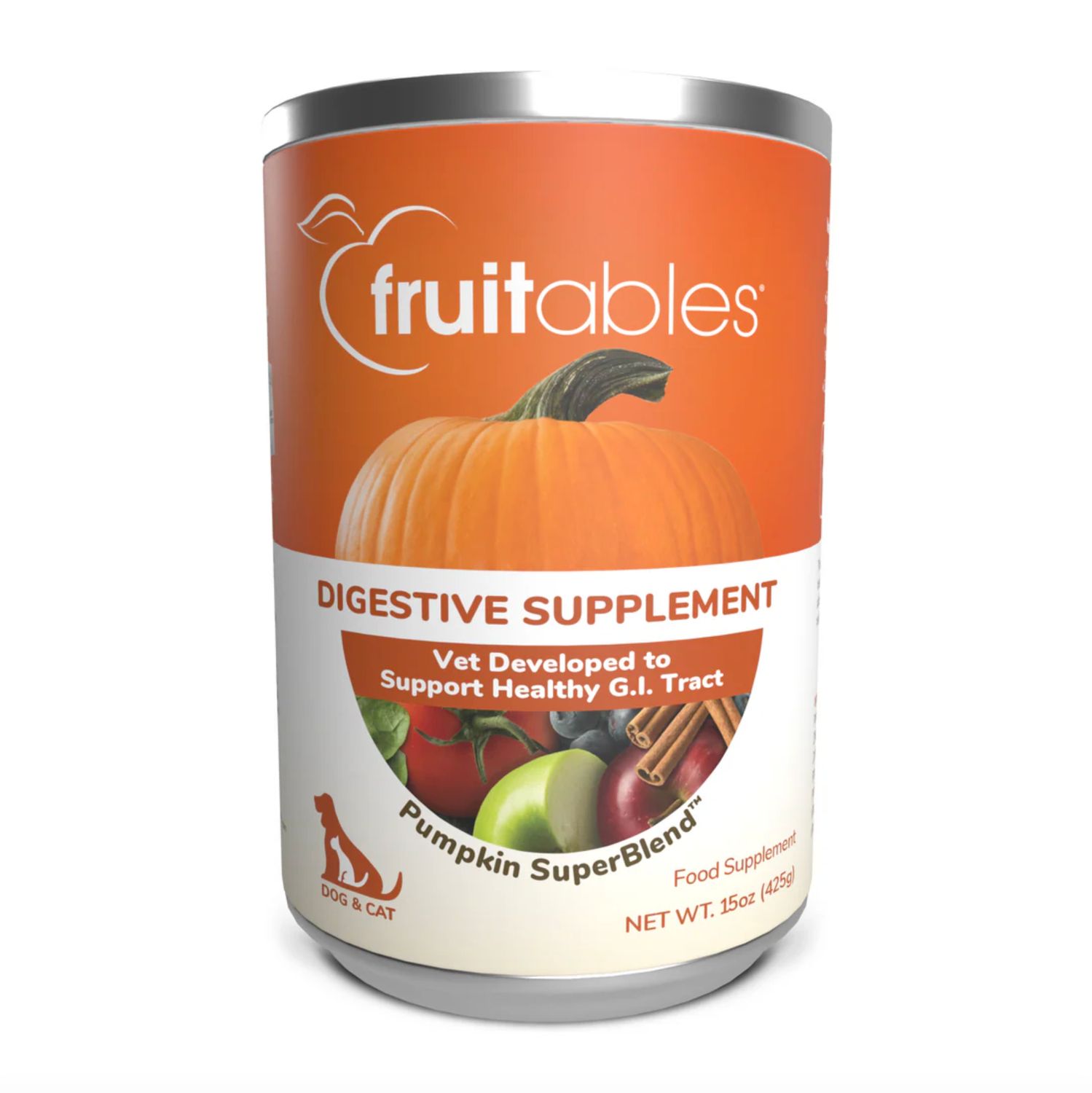 Fruitables Dog &amp; Cat Pumpkin Digestive Supplement 15oz