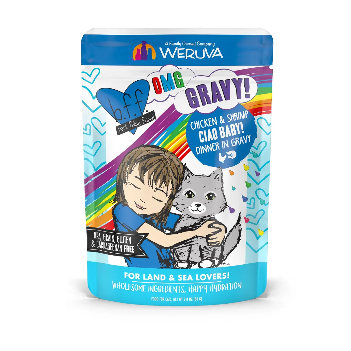 BFF Cat Gravy Chicken &amp; Shrimp Pouch 2.8oz