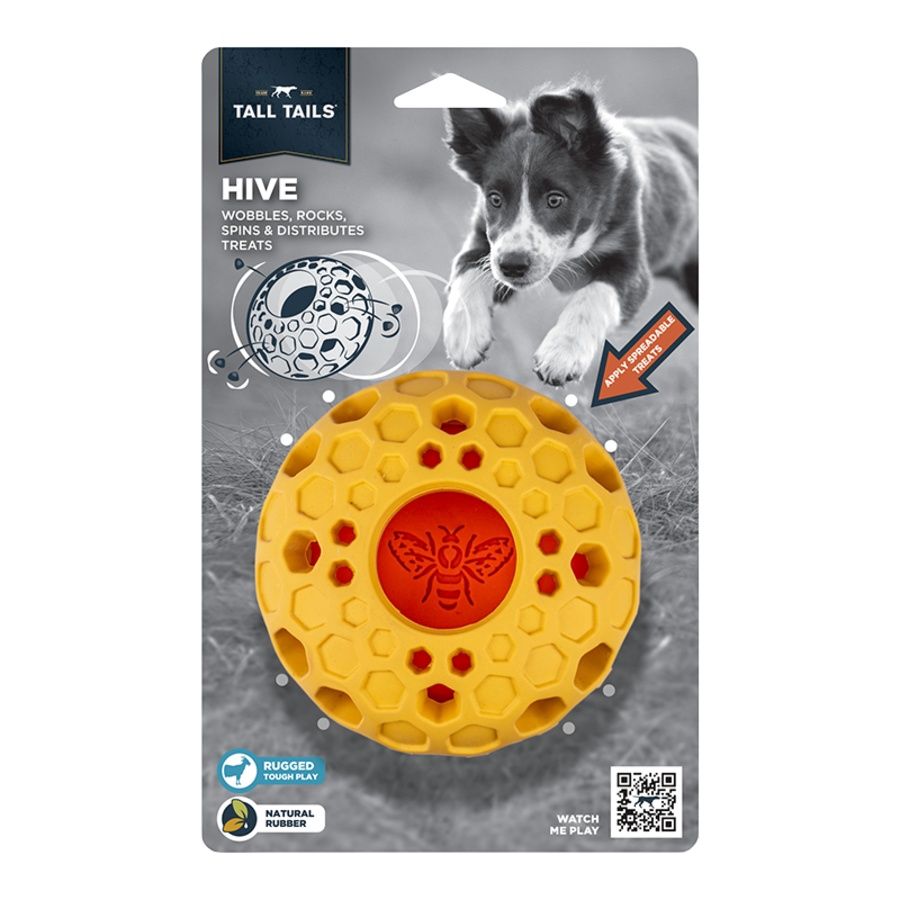 Tall Tails Dog Natural Rubber Toy Bee Hive 4''