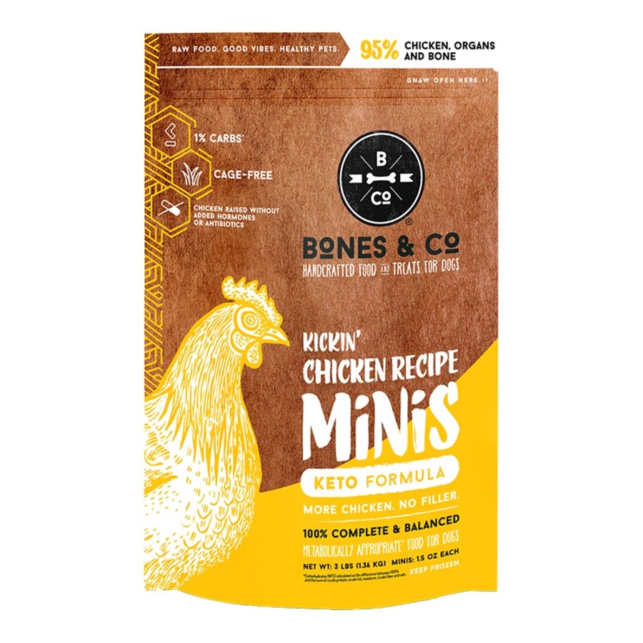 Bones &amp; Co Dog Frozen Grain Free Chicken, Size: 3lb minis