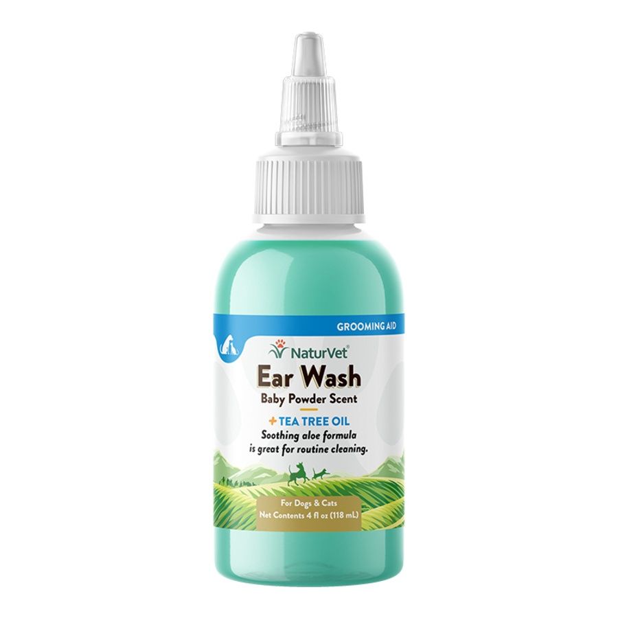 NaturVet Dog &amp; Cat Ear Wash Tea Tree, Size: 4oz