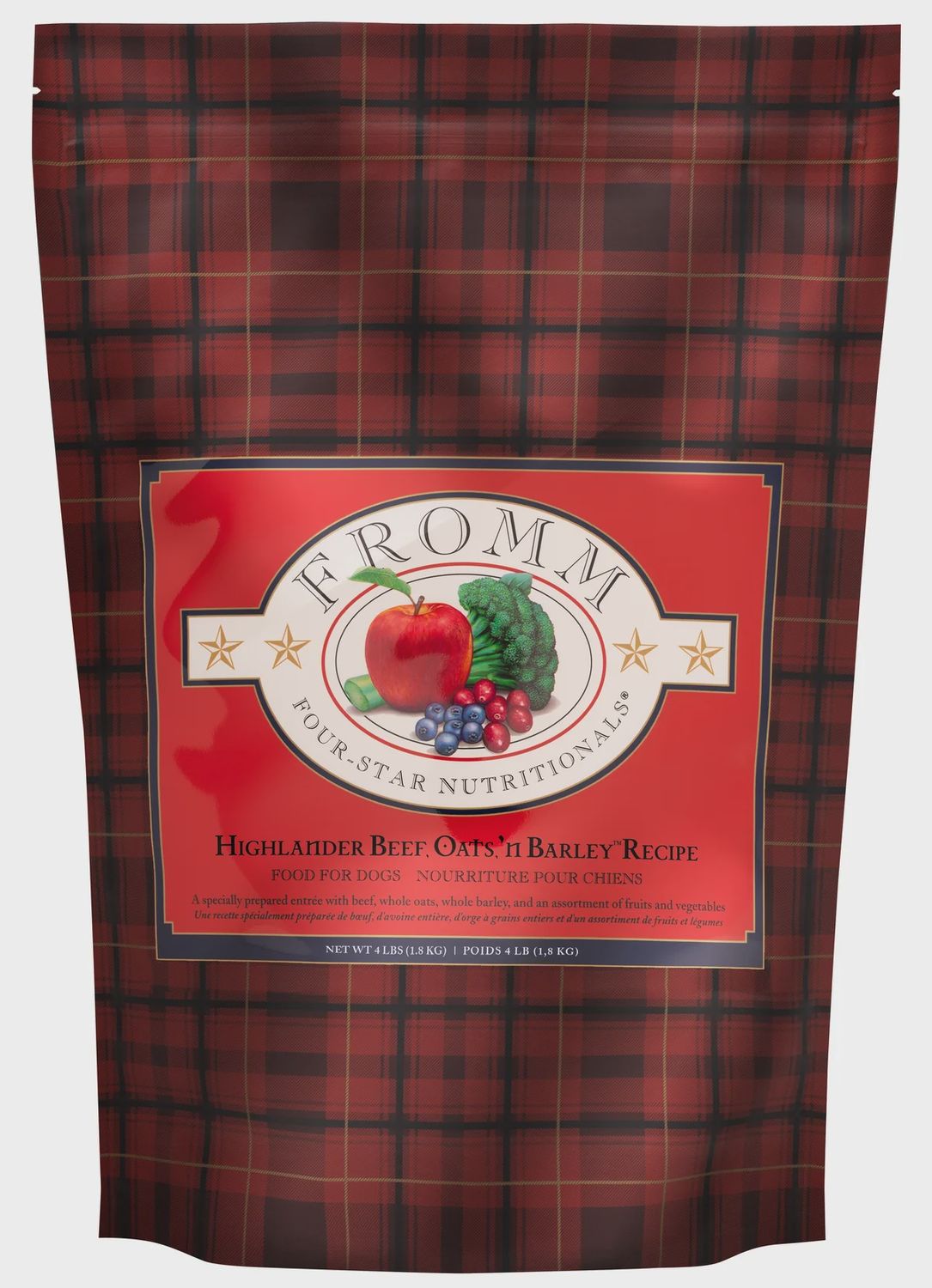 Fromm Dog 4 Star Highlander Beef Oats &amp; Barley, Size: 4lb