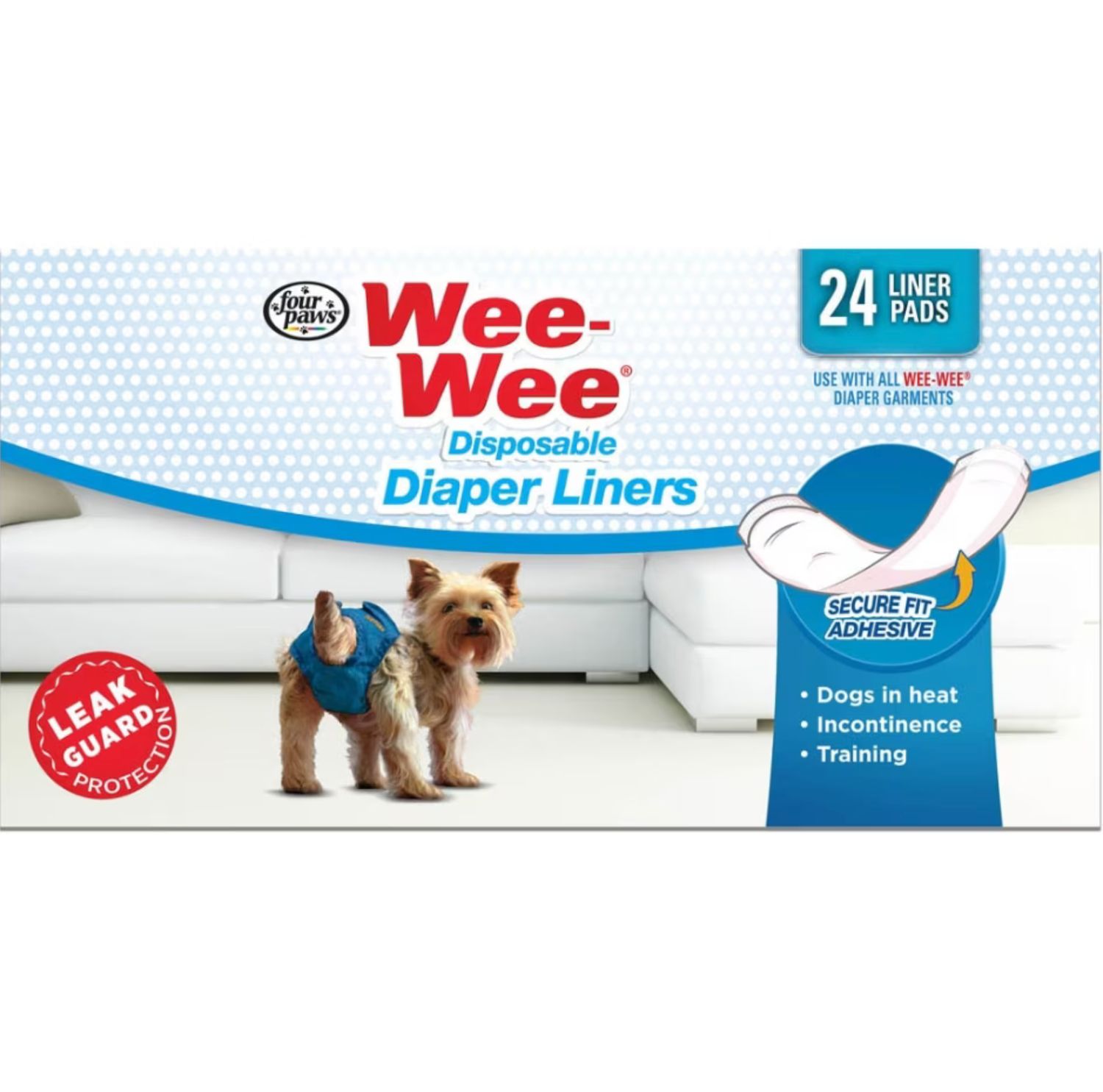 Four Paws Wee-Wee 24 Diaper Liners