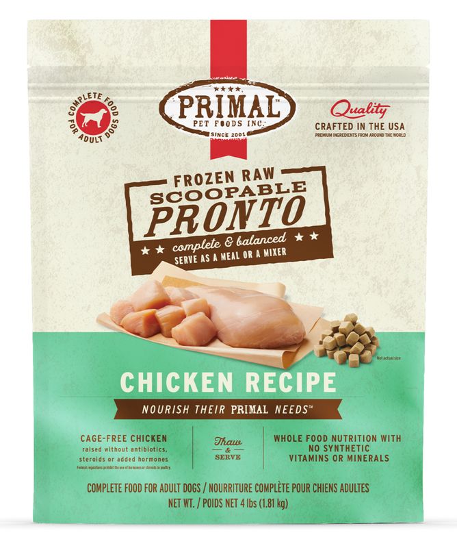 Primal Dog Frozen Pronto Raw Chicken 4lb