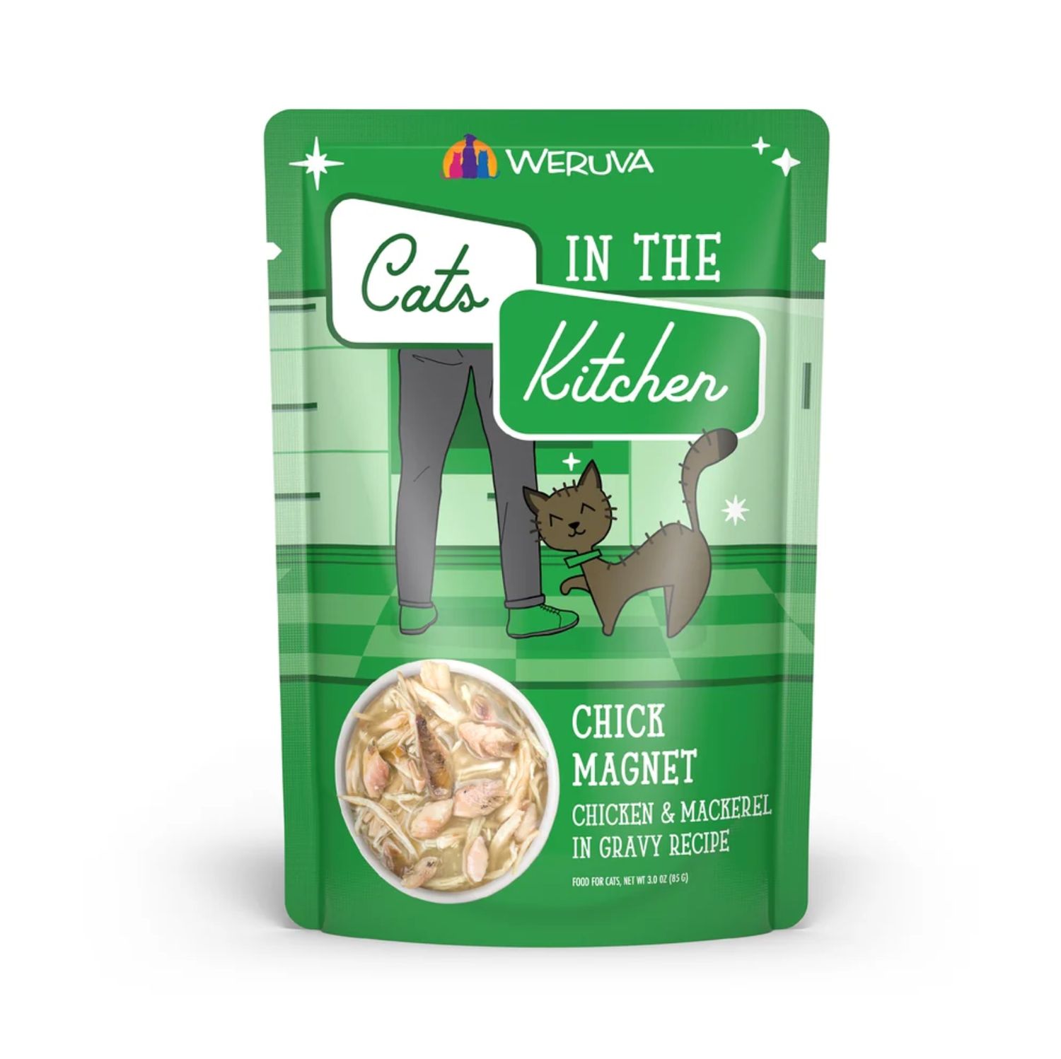 Weruva Cats in the Kitchen Chick Magnet Chicken &amp; Mackerel in Gravy 3oz Pouch