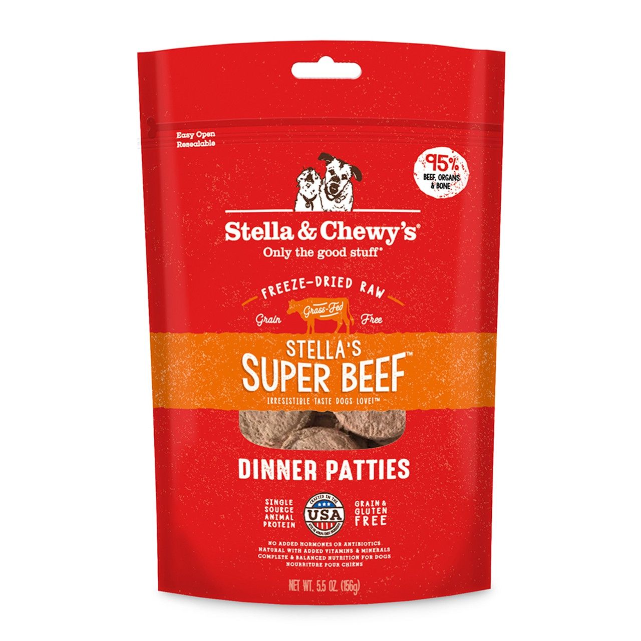 Stella &amp; Chewy's Dog Freeze-Dried Patties Beef, Size: 5.5oz