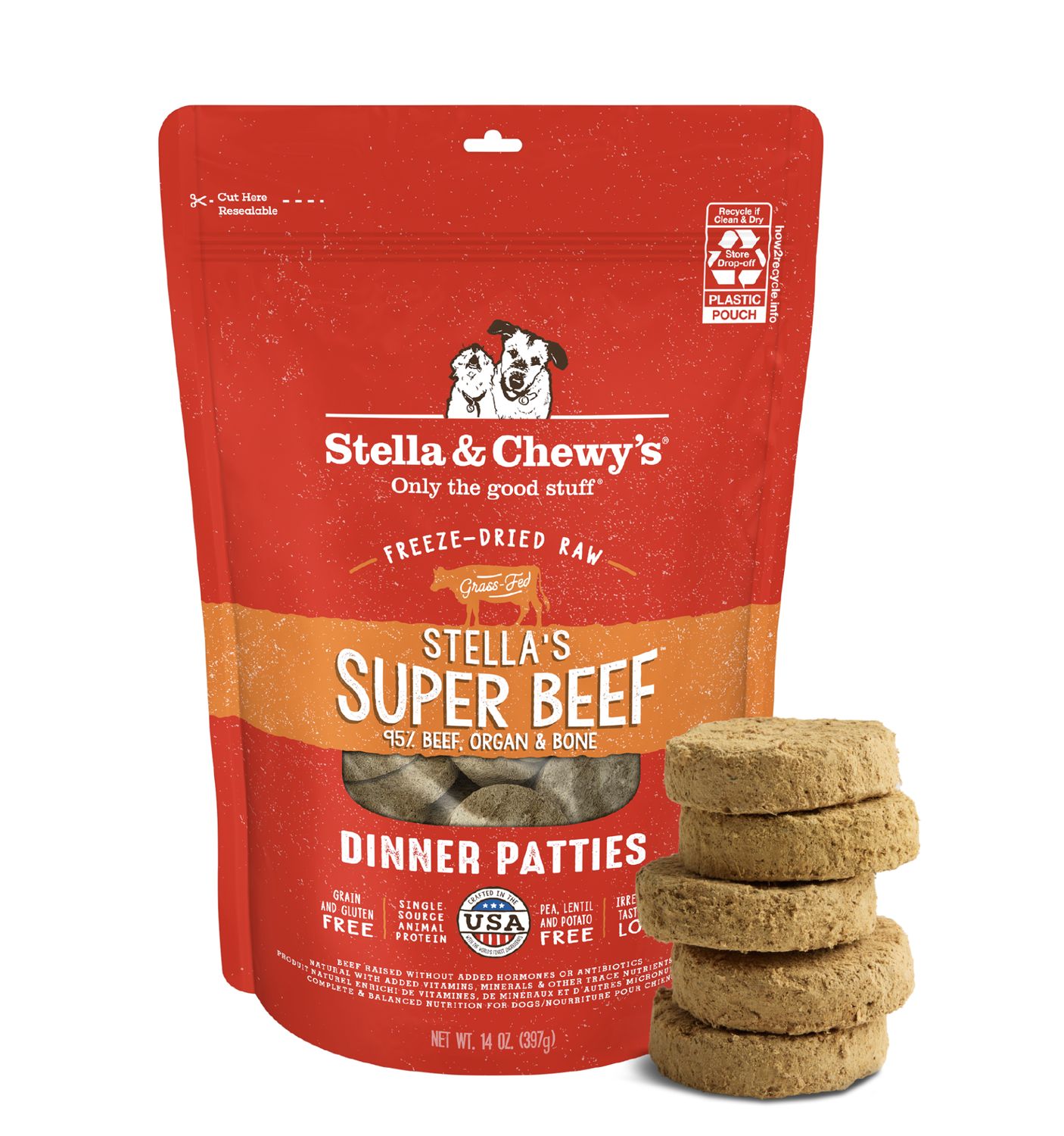 Stella &amp; Chewy's Dog Freeze-Dried Patties Beef, Size: 5.5oz