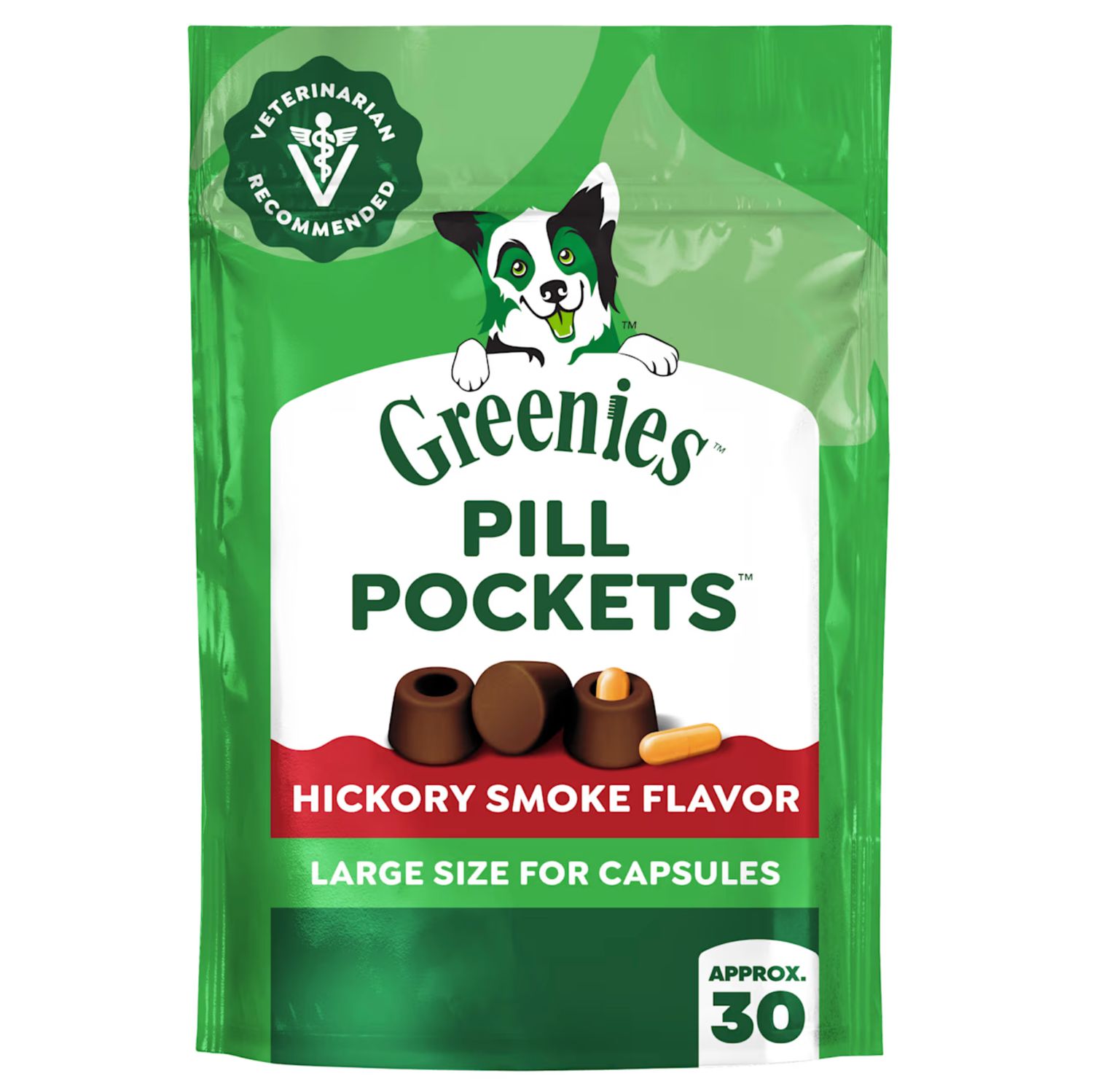 Greenies Dog Pill Pockets Hickory Smoke, Size: 30ct - 7.9oz