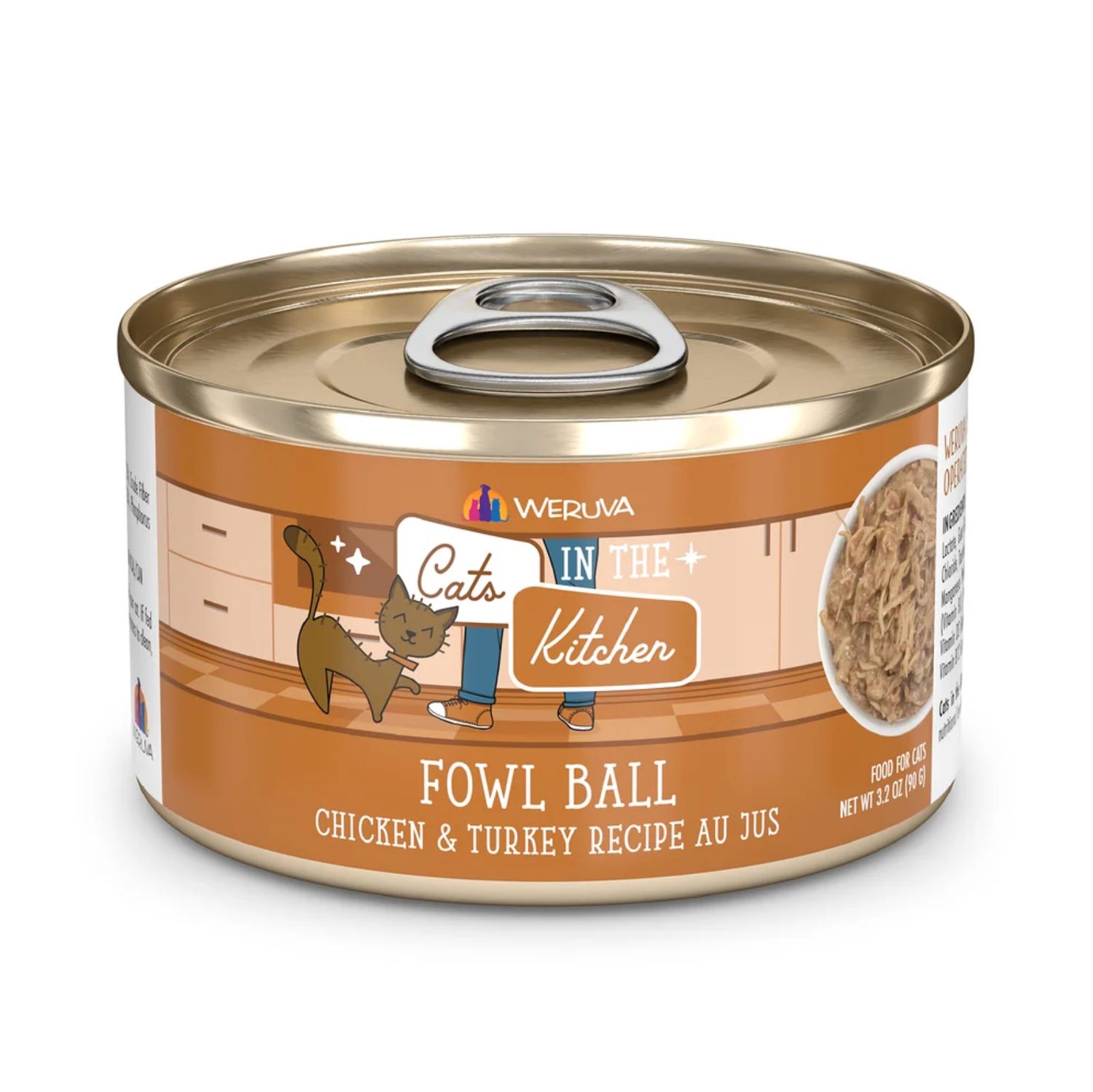 Weruva Cats in the Kitchen Fowl Ball Chicken Breast &amp; Turkey, Size: 3.2oz