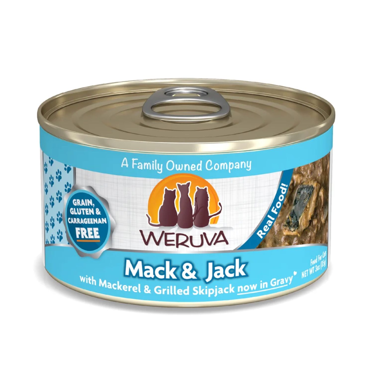 Weruva Cat Classic Mack &amp; Jack Mackerel &amp; Grilled Skipjack in Gravy, Size: 3oz