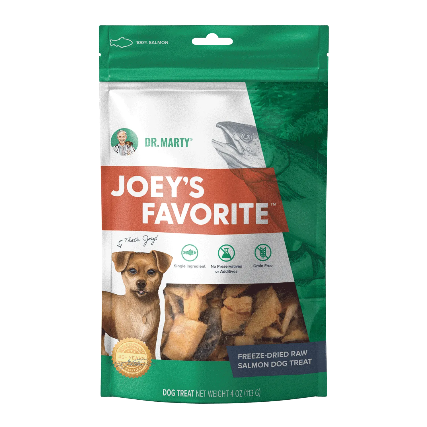 Dr. Marty Dog Treat Joey's Favorite Salmon, Size: 4oz