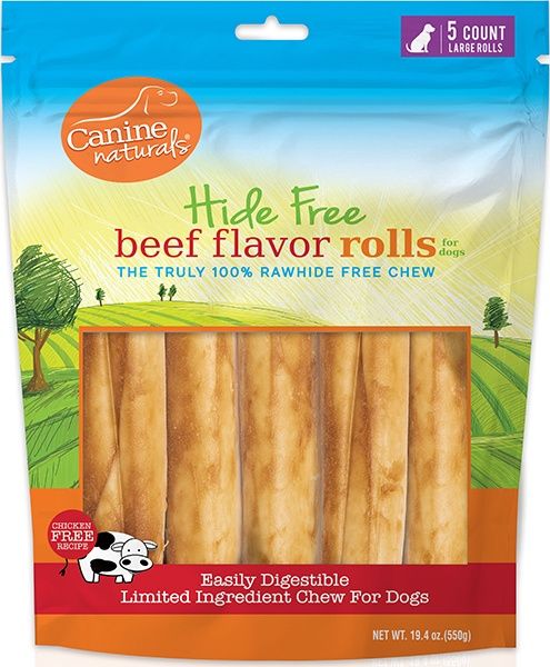 Canine Naturals Dog Large Rolls 5pk, Flavor: Beef