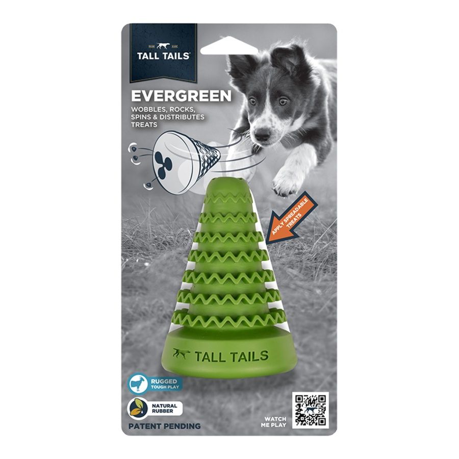 Tall Tails Dog Natural Rubber Toy Evergreen 4''