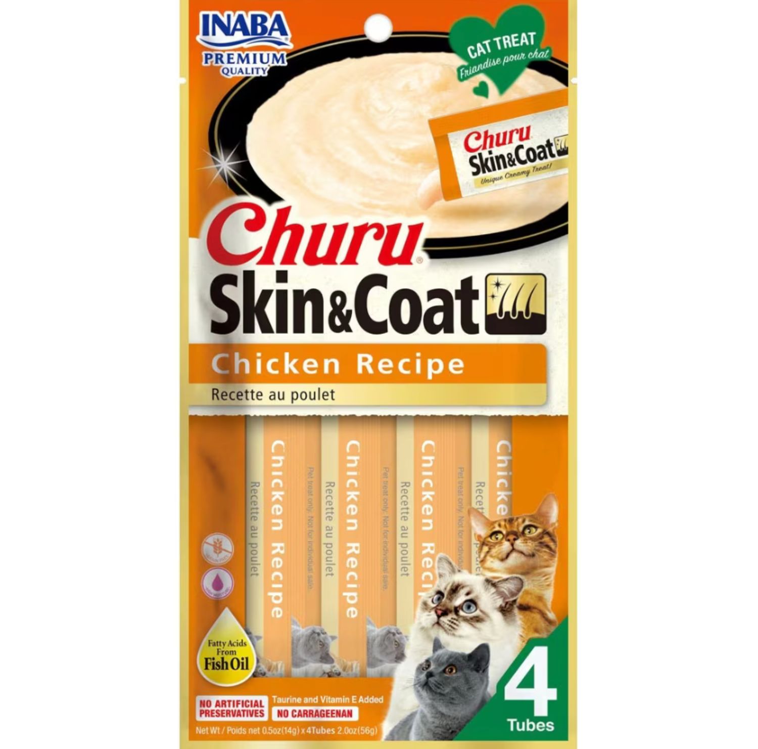 Inaba Churu Skin &amp; Coat Chicken 0.5oz 4pk