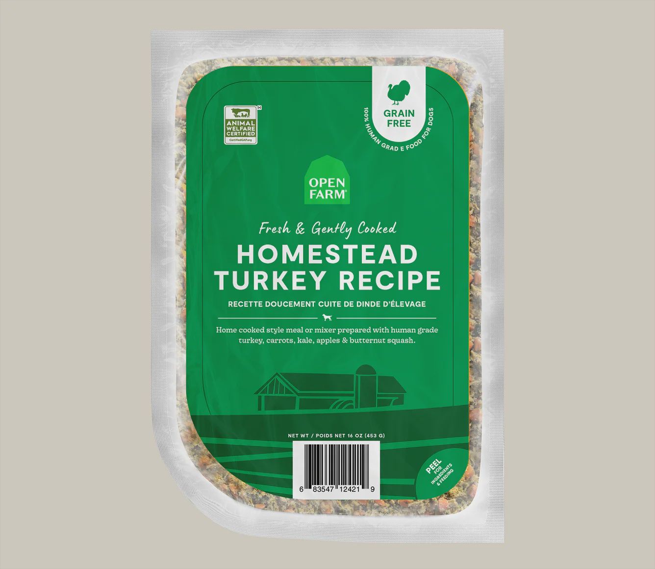 Open Farm Dog Frozen Gently Cooked Turkey, Size: 16oz