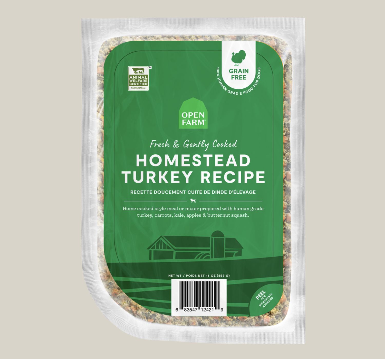 Open Farm Dog Frozen Gently Cooked Turkey, Size: 16oz