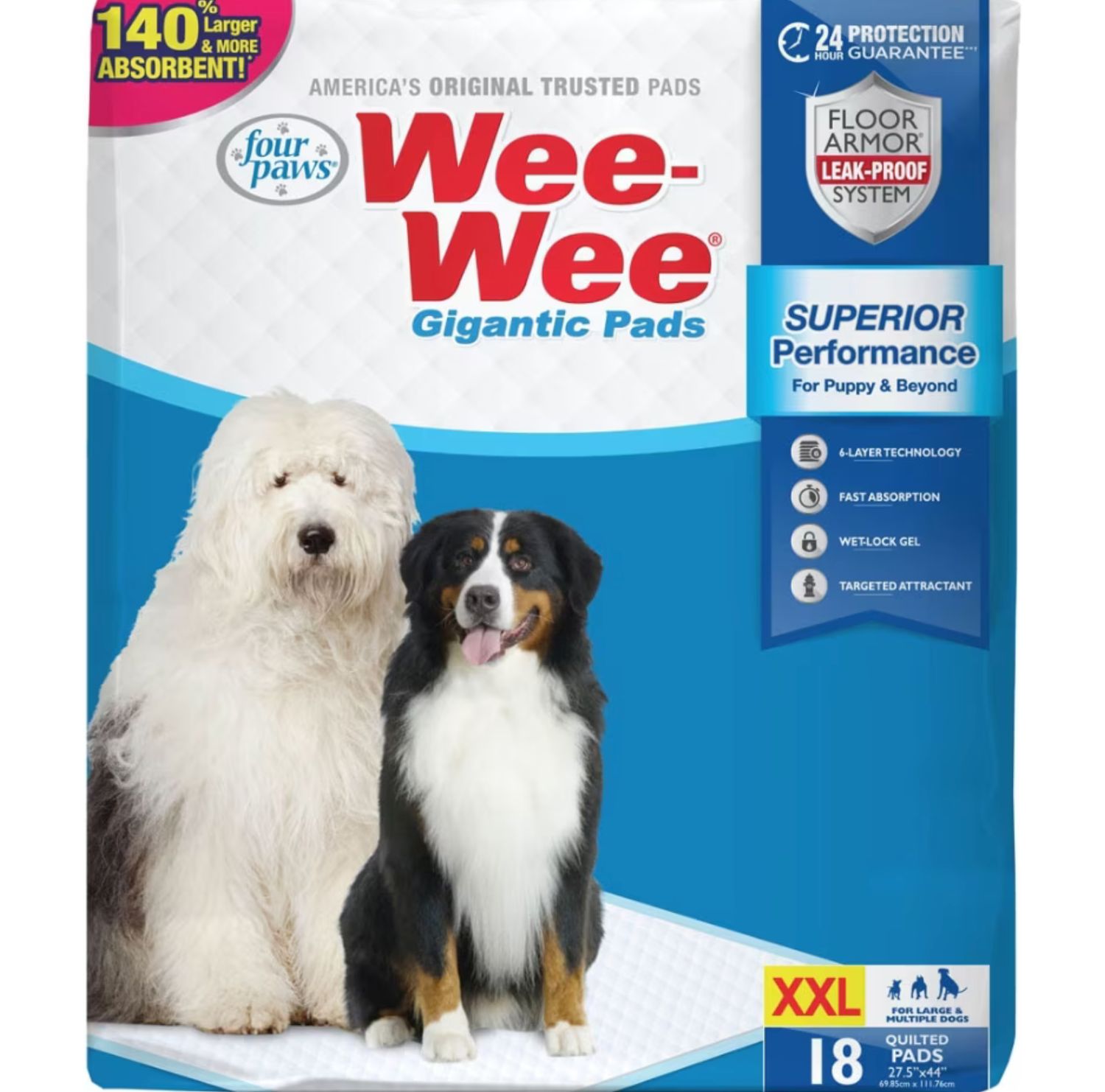 Four Paws Wee-Wee 18 Pads Gigantic