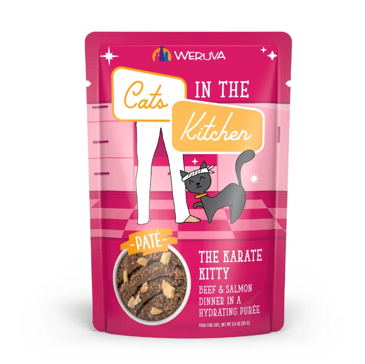 Weruva Cats in the Kitchen Paté The Karate Kitty Beef &amp; Salmon 3oz Pouch
