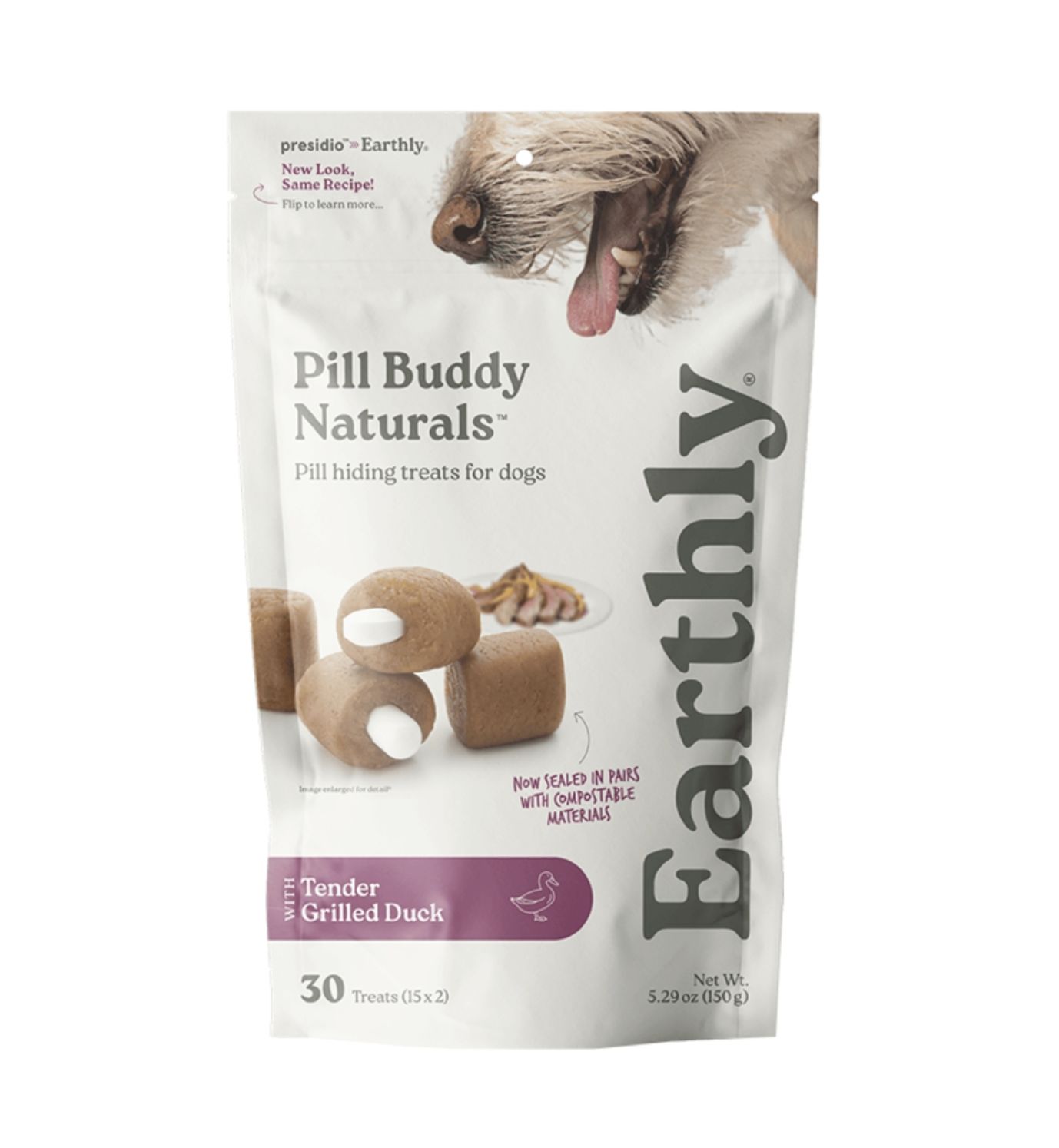 Earthly Dog Pill Buddy Natural Duck, Size: 5.29oz