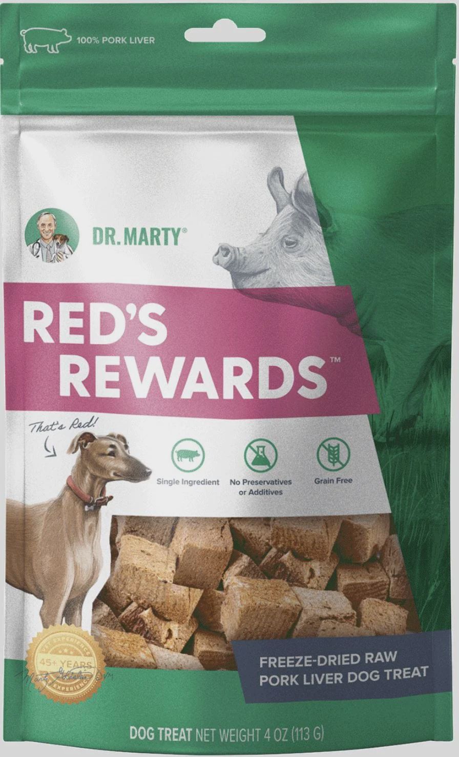 Dr. Marty Dog Treat Reds Rewards Pork Liver, Size: 4oz