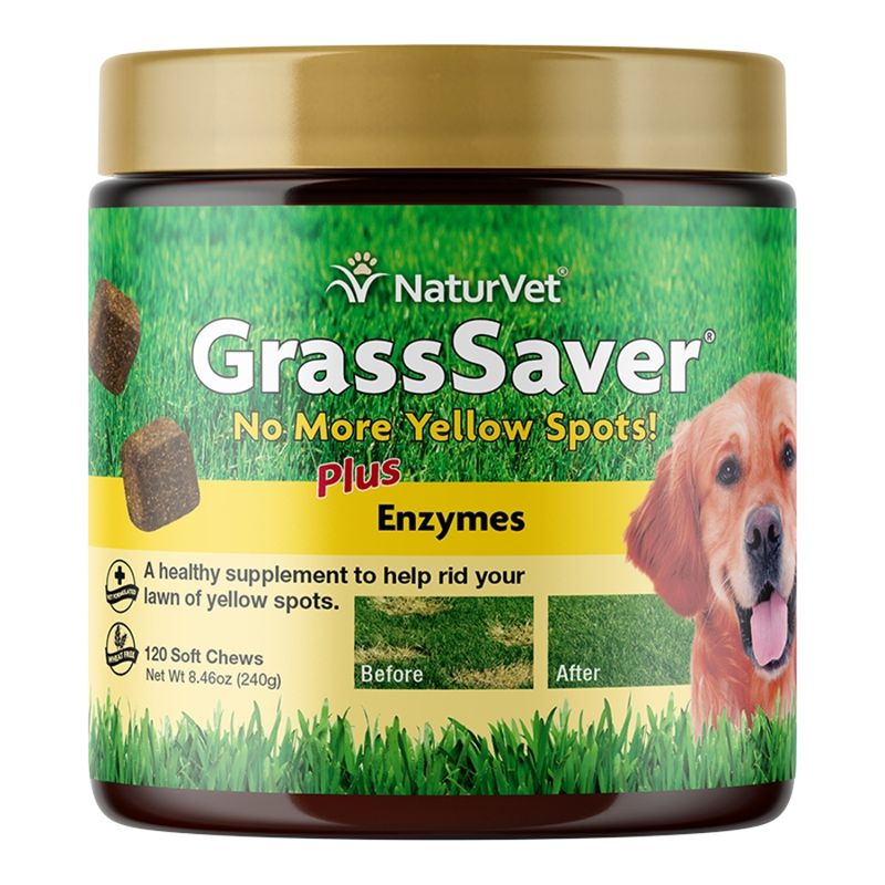 NaturVet Dog Grass Saver Soft Chew 120 Count Jar