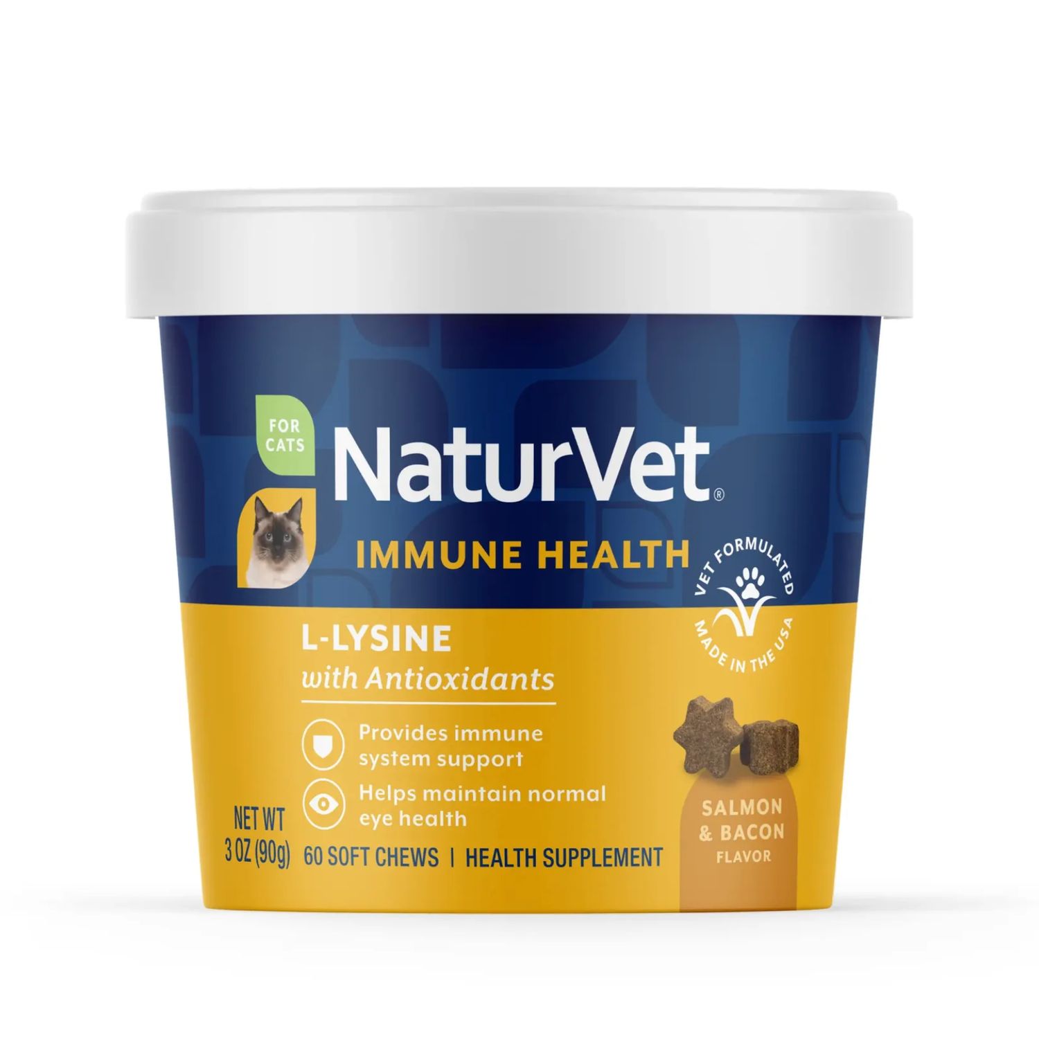 NaturVet Cat Immune L-Lysine Soft Chews 60 Count