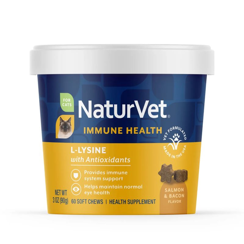 NaturVet Cat Immune L-Lysine Soft Chews 60 Count