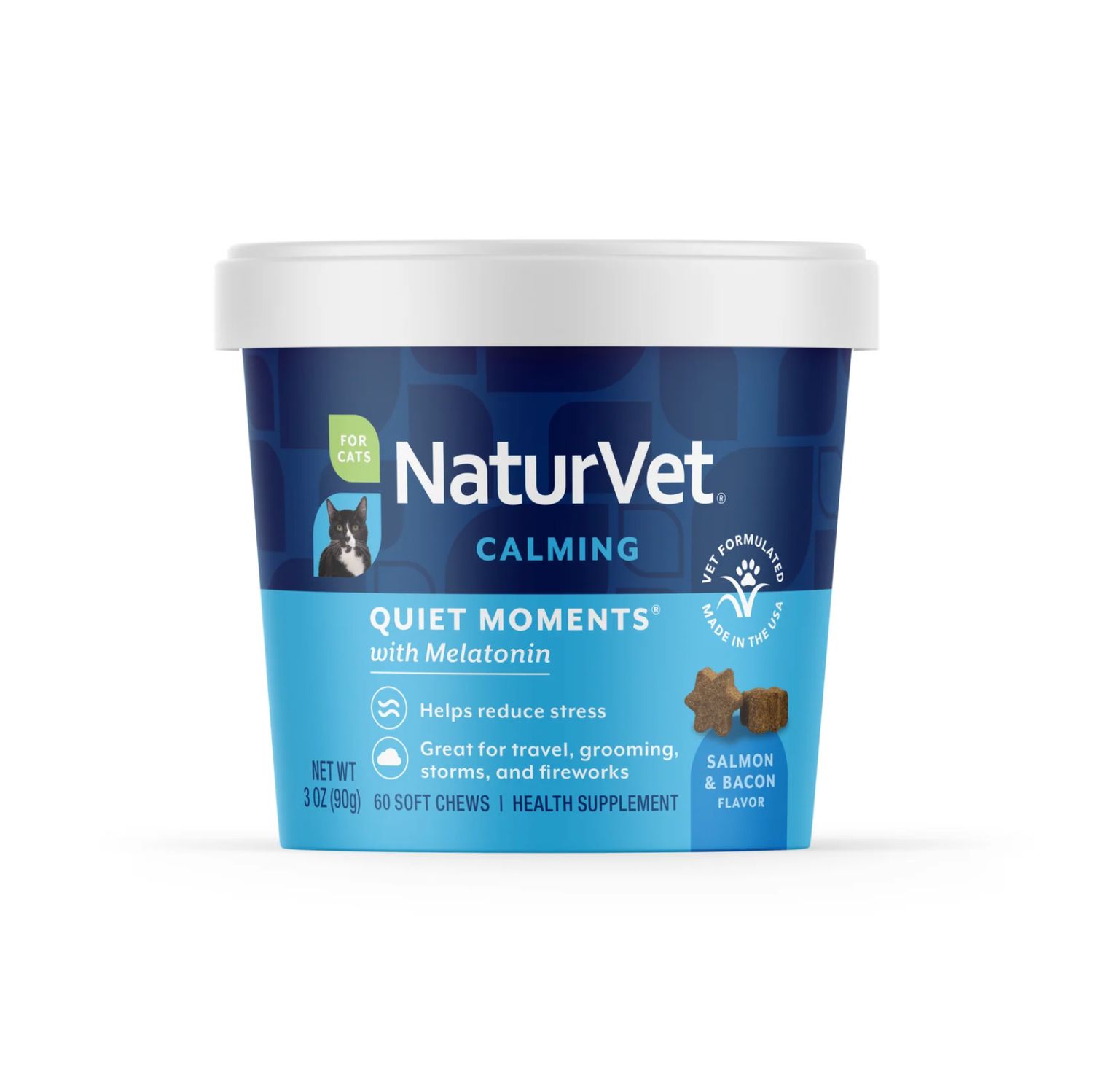 NaturVet Cat Quiet Moments Calming Soft Chews 60 Count