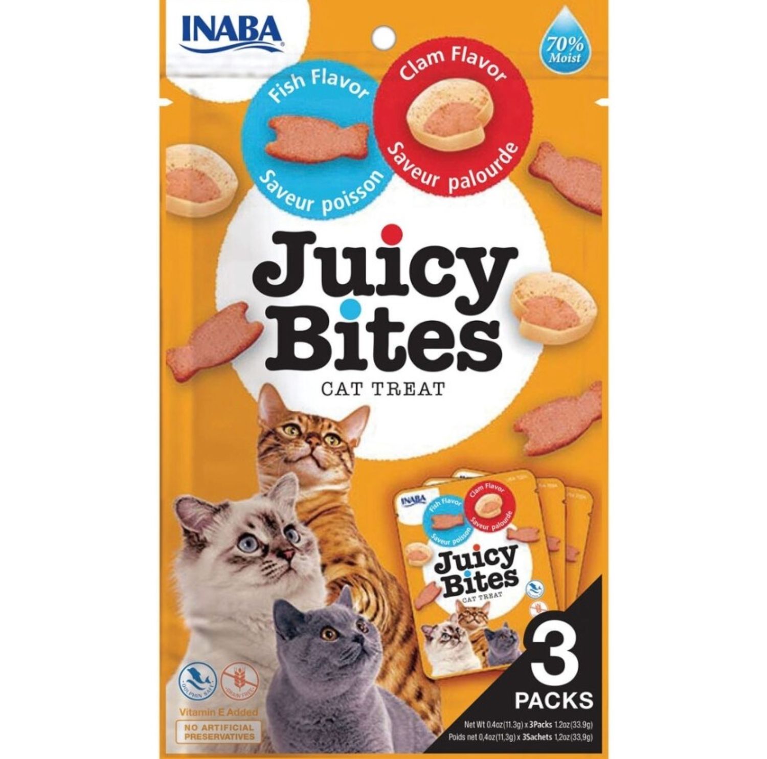 Inaba Juicy Bites Fish &amp; Clam 0.4oz 3pk