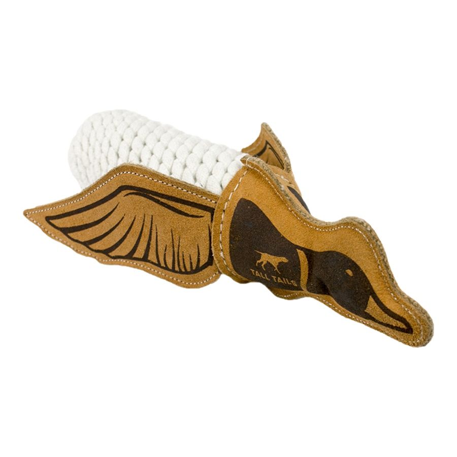 Tall Tails Dog Natural Leather &amp; Rope Crunch Quacker 15''