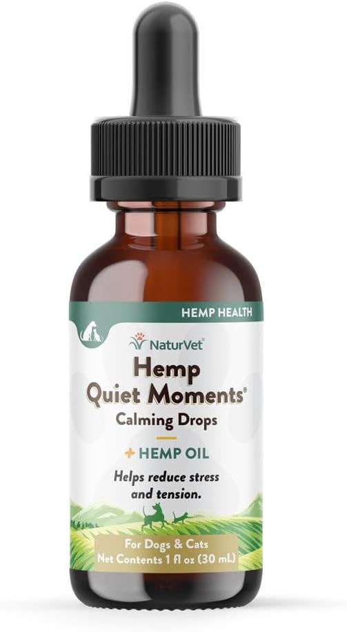 NaturVet Dog &amp; Cat Hemp Quiet Moments Calming Drops 1oz