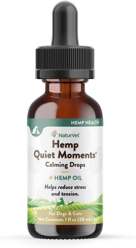 NaturVet Dog &amp; Cat Hemp Quiet Moments Calming Drops 1oz