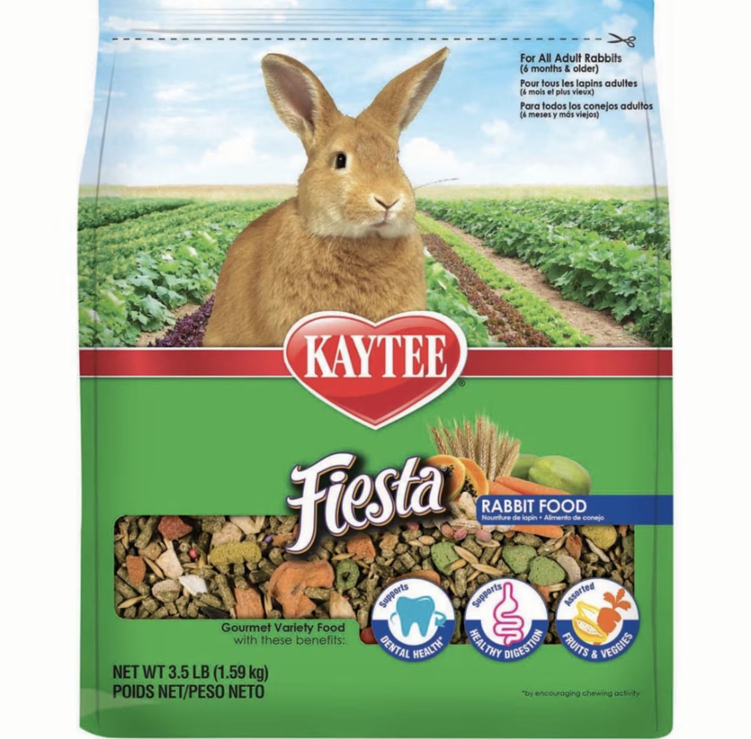 Kaytee Fiesta Rabbit Food, Size: 3.5lb