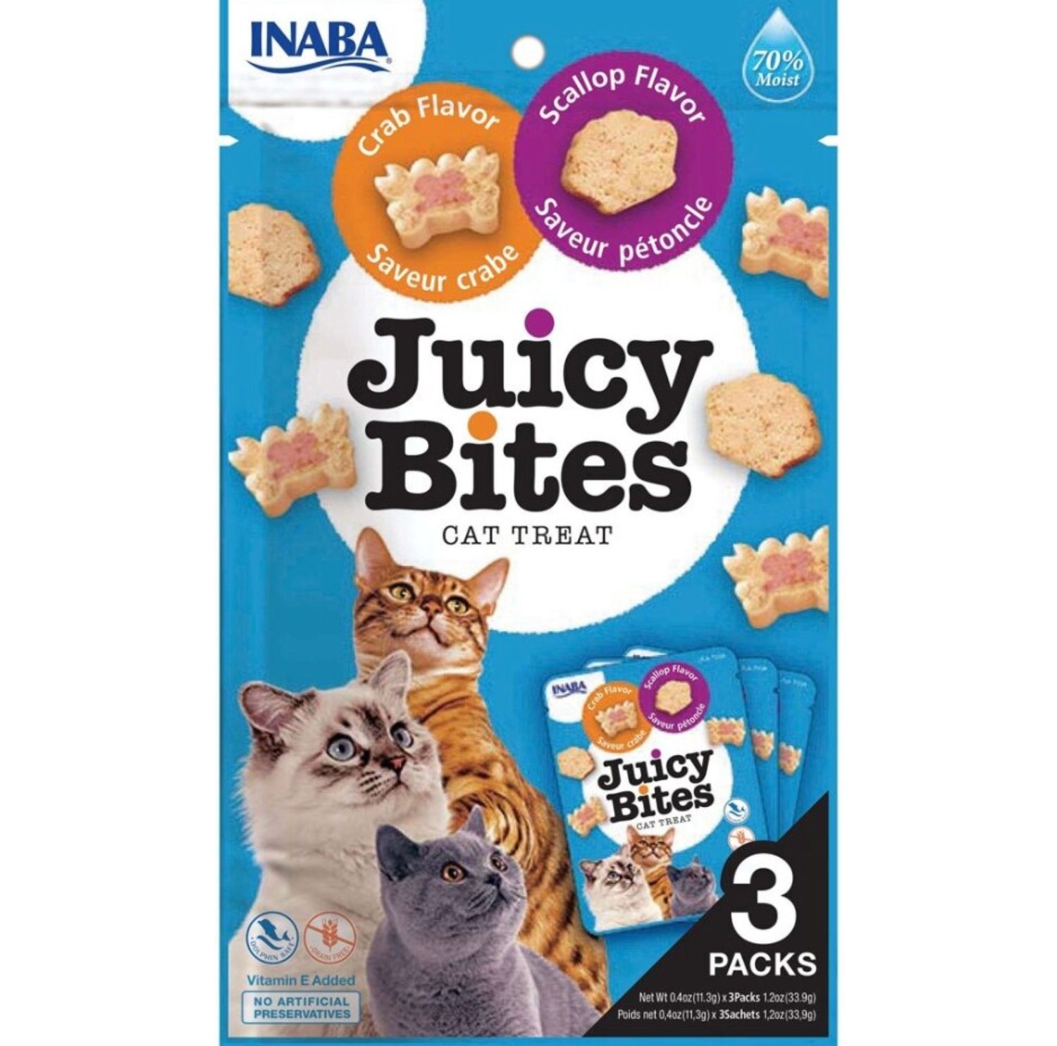 Inaba Juicy Bites Crab &amp; Scallop 0.4oz 3pk