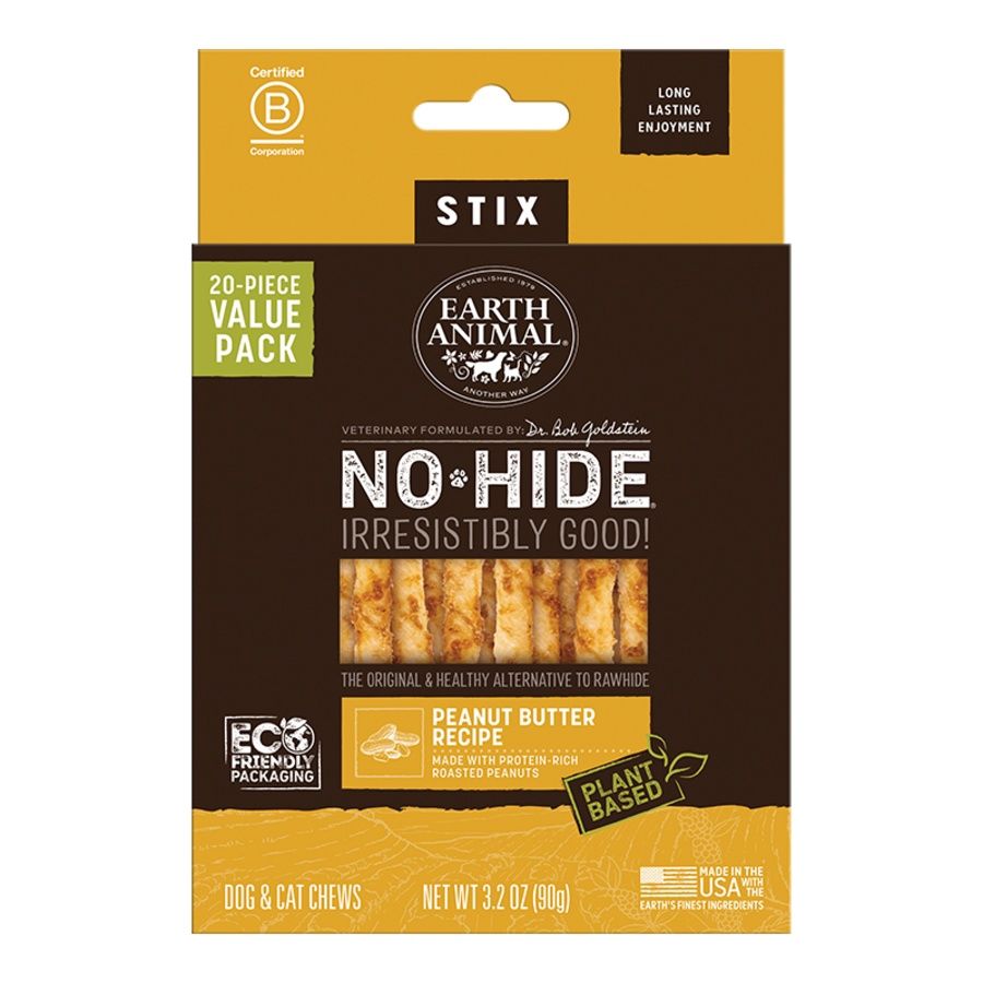 Earth Animal Dog No-Hide Value Pack Peanut Butter, Size: Stix 20pk