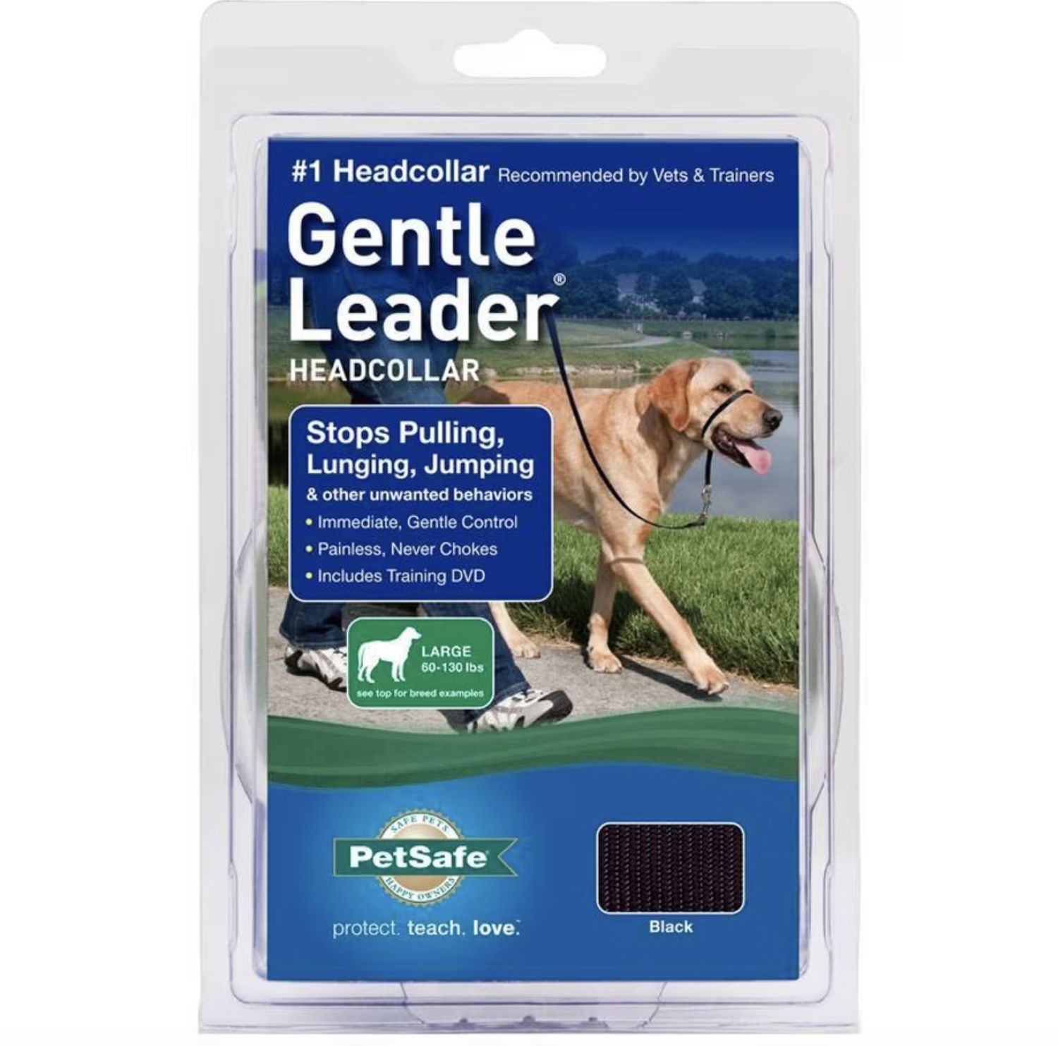 PetSafe Dog Gentle Leader Headcollar, Color: Black, Size: Large