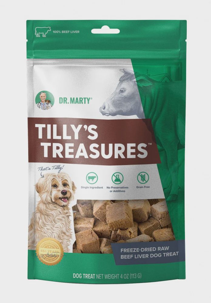 Dr. Marty Dog Treat Tilly's Treasures Beef Liver, Size: 4oz
