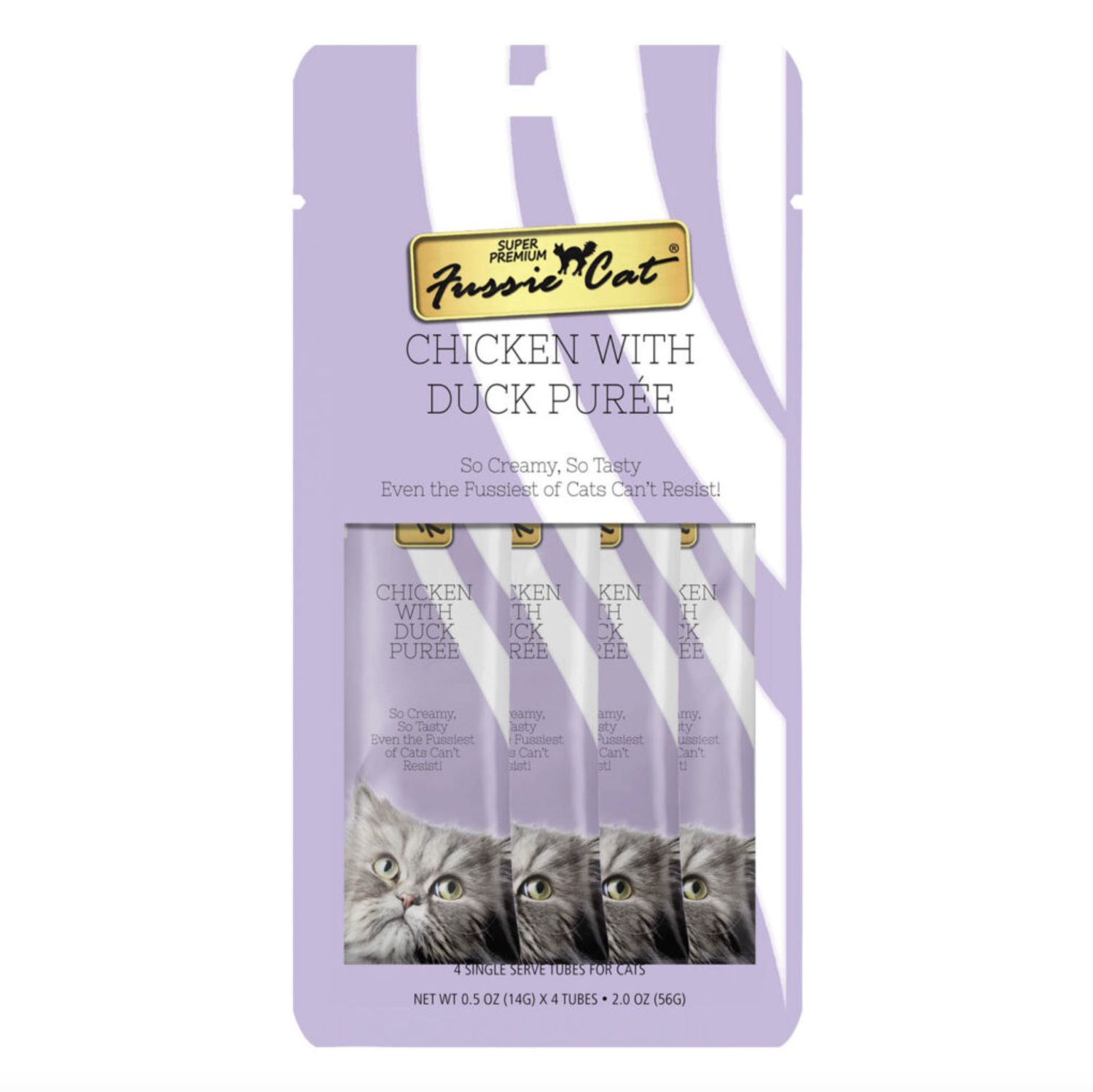 Fussie Cat Puree Chicken &amp; Duck, Size: 2oz 4pk