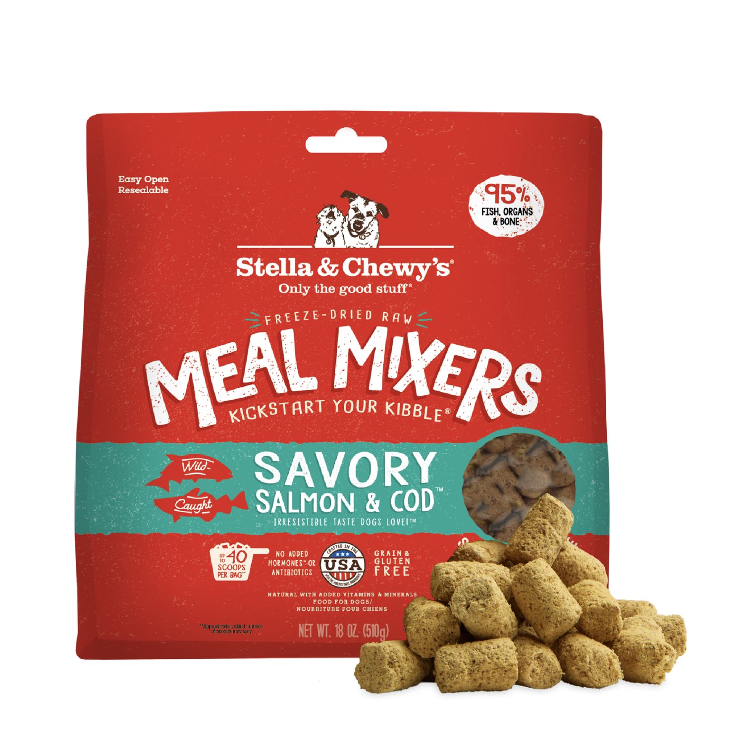 Stella &amp; Chewy's Dog Freeze-Dried Meal Mixers Salmon &amp; Cod, Size: 3.5oz