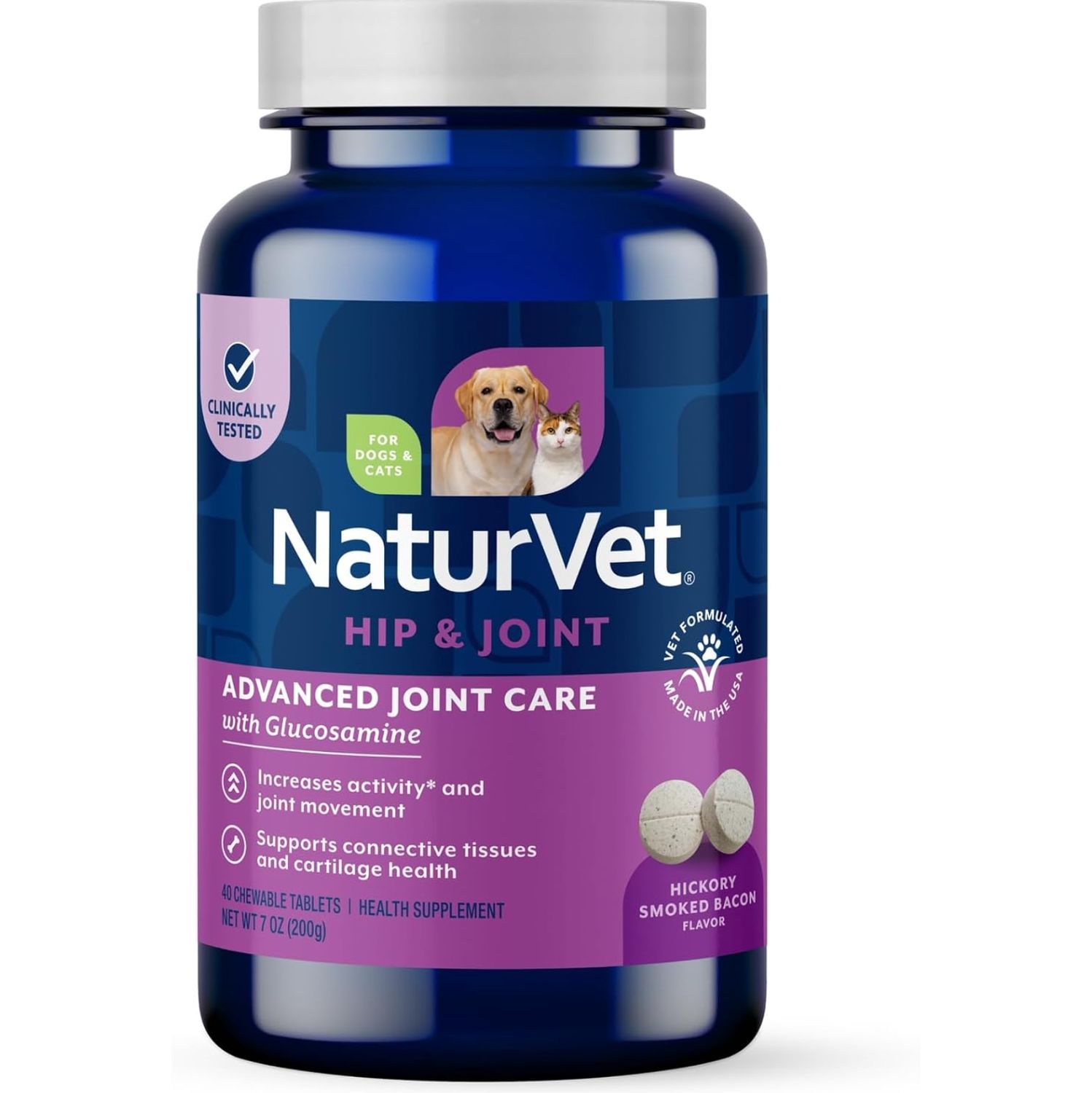 NaturVet Dog &amp; Cat Hip &amp; Joint Arthrisoothe Gold Tablet, Size: 40 Count