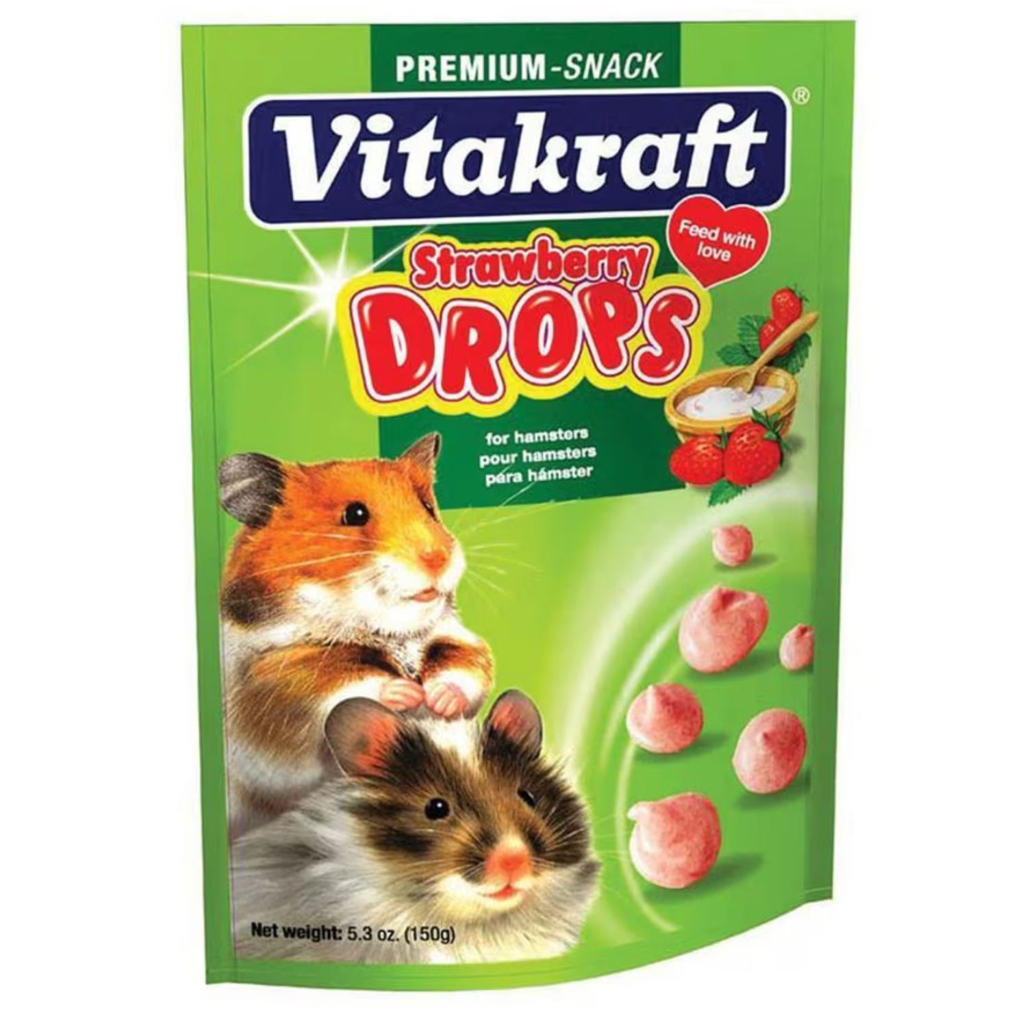 Vitakraft Drops Hamster Treats Strawberry 5.3oz