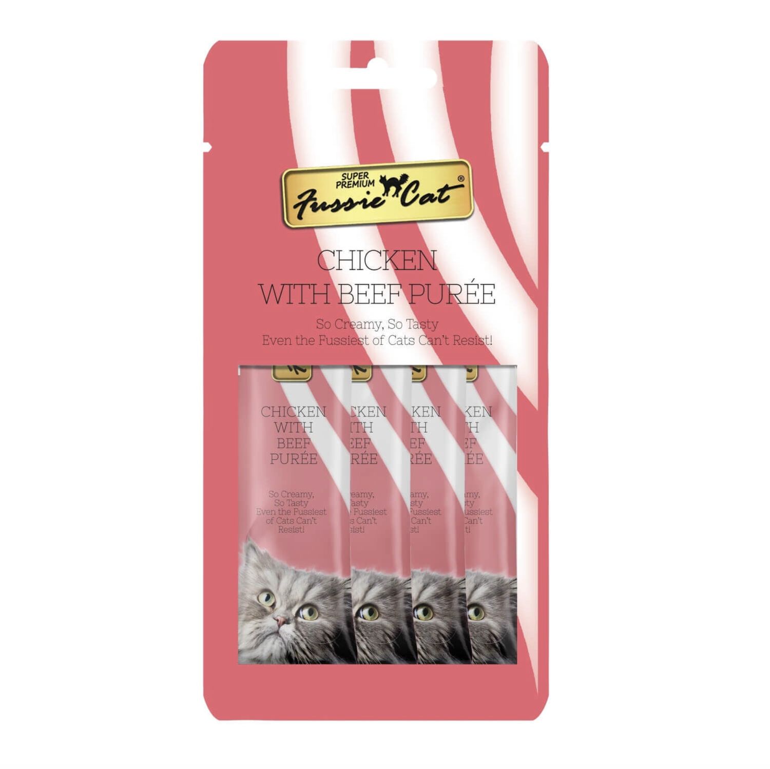Fussie Cat Puree Chicken &amp; Beef, Size: 2oz 4pk