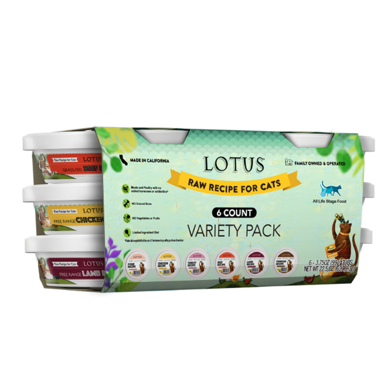 Lotus Cat Frozen Raw Variety Pack 3.5oz 6pk