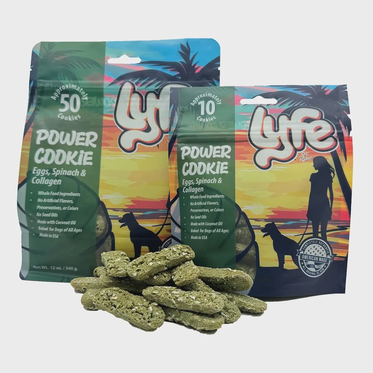 OC Raw Lyfe Power Cookie Eggs, Spinach &amp; Collagen, Size: 2.3oz