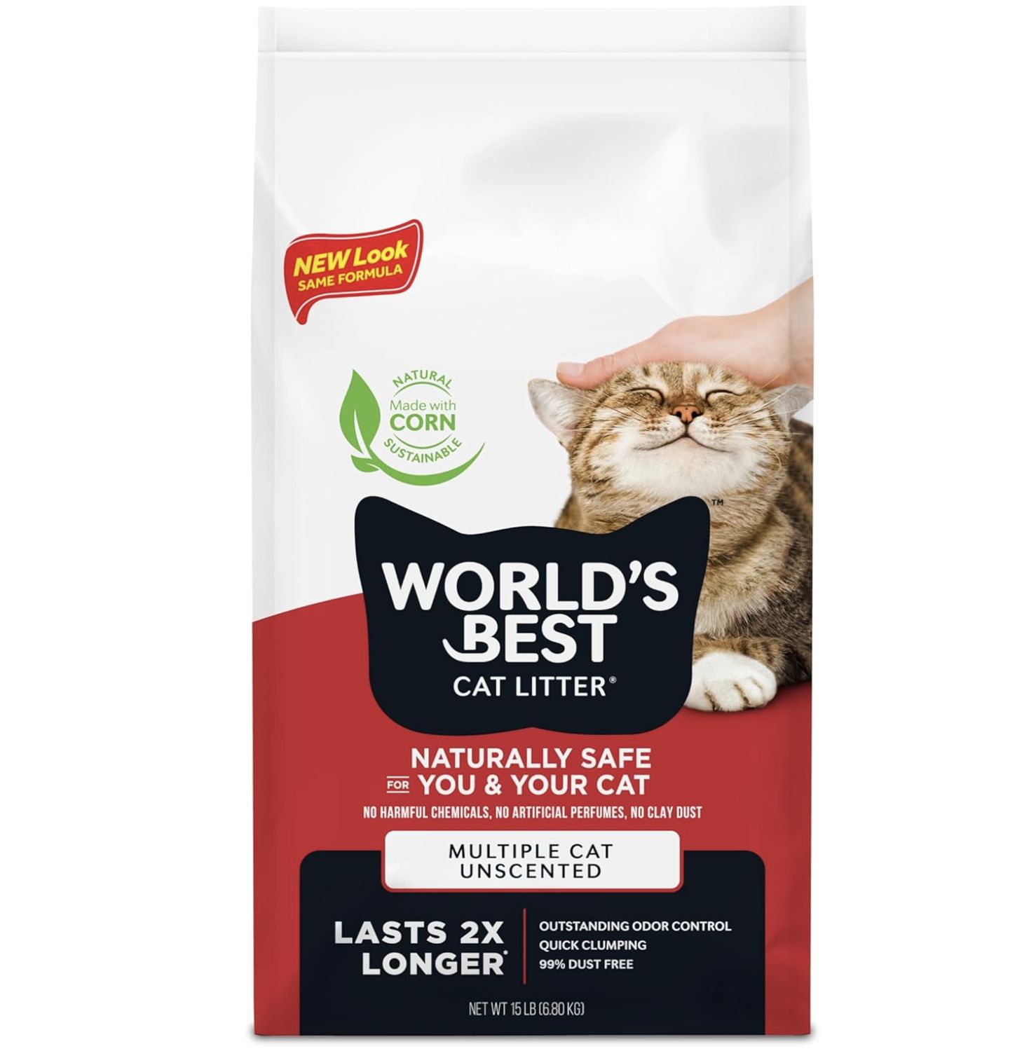 World's Best Multi-Cat Unscented Litter, Size: 15lb