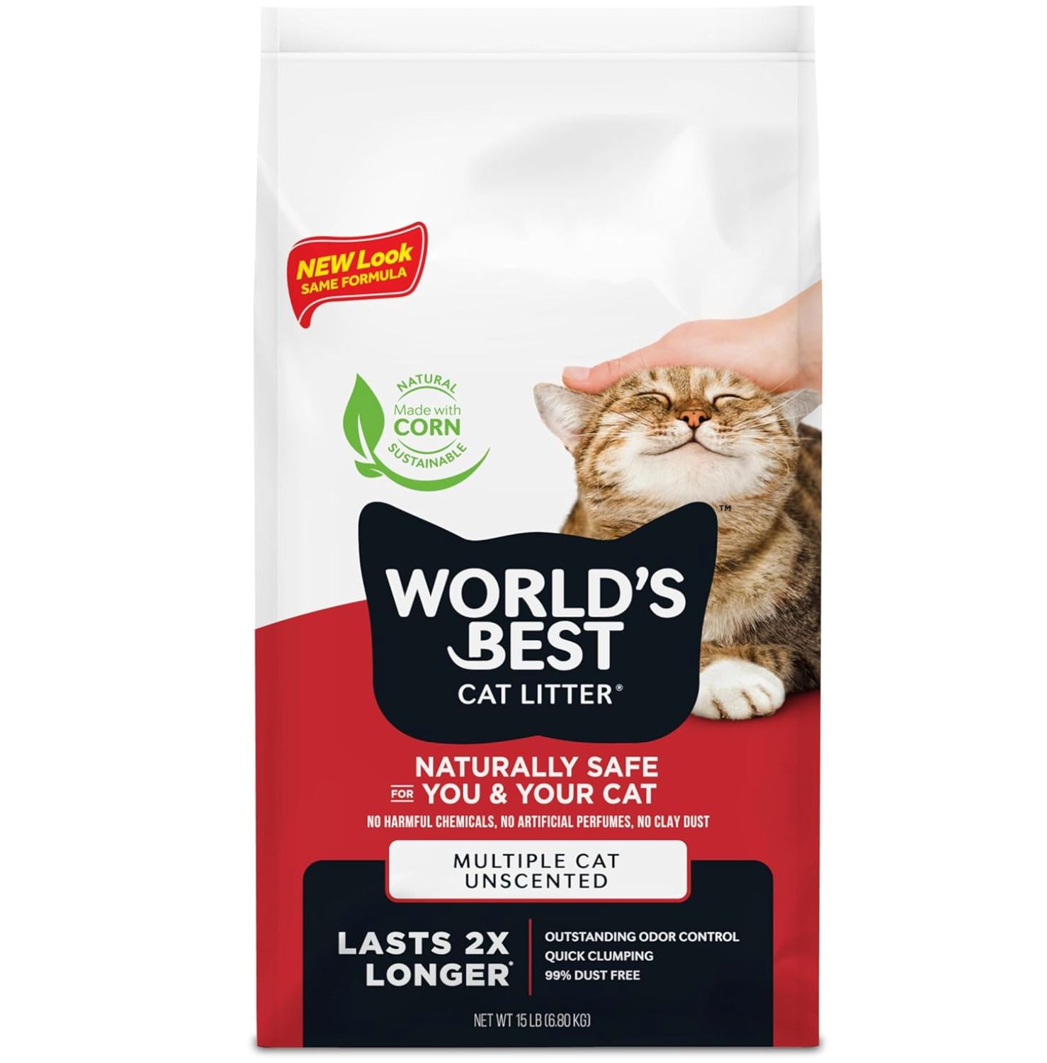 World's Best Multi-Cat Unscented Litter, Size: 15lb