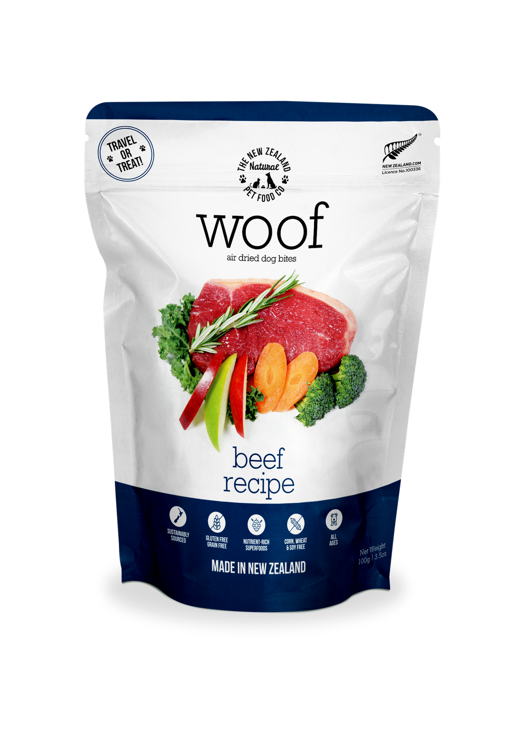New Zealand Pet Dog Air Dried Beef, Size: 3.5oz