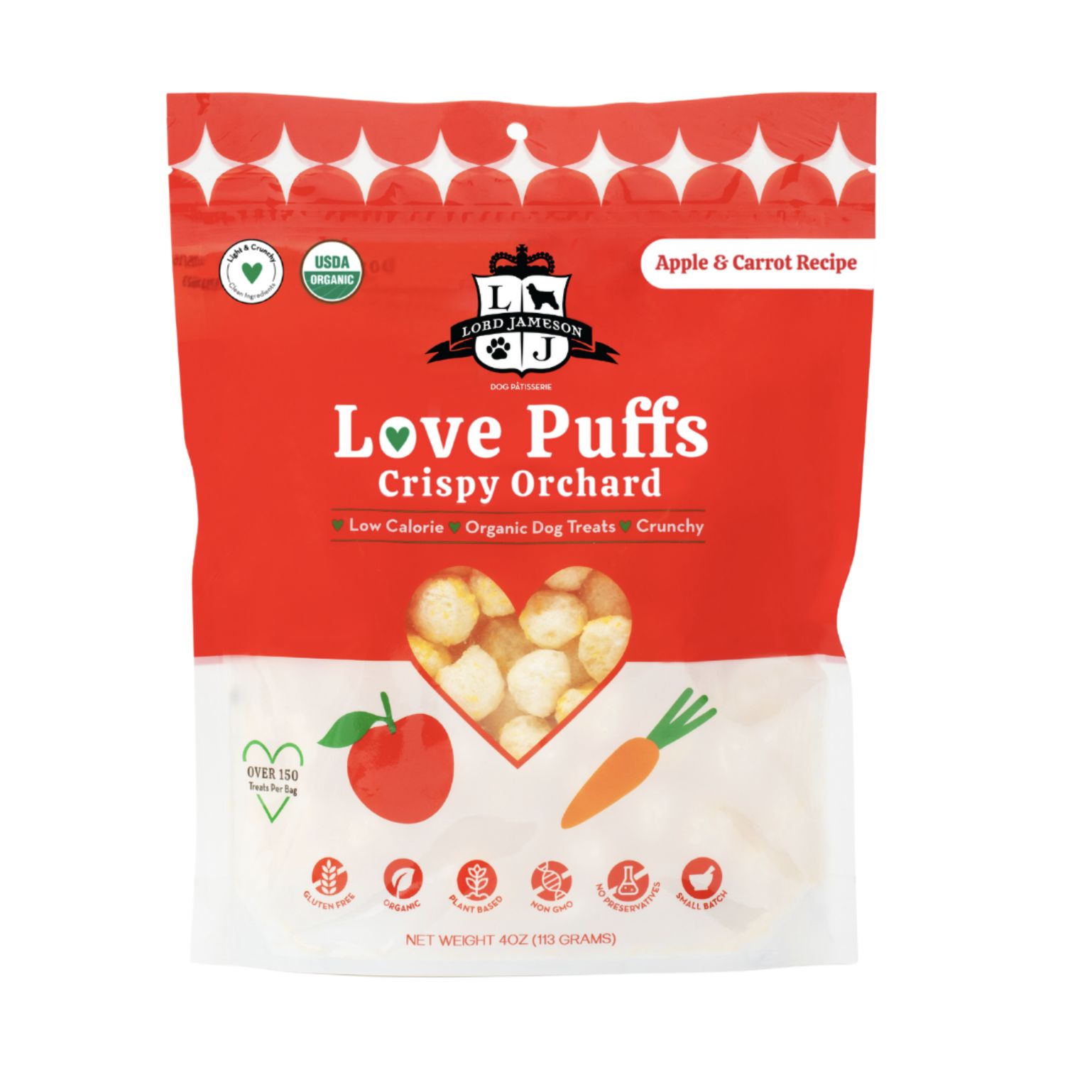 Lord Jameson Dog Love Puffs Crispy Orchard 4oz